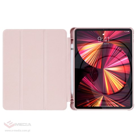 Stand Tablet Case etui Smart Cover pokrowiec na iPad Pro 12.9'' 2021 z funkcją podstawki różowy