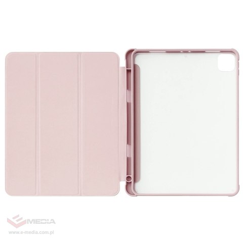 Stand Tablet Case etui Smart Cover pokrowiec na iPad Pro 12.9'' 2021 z funkcją podstawki różowy