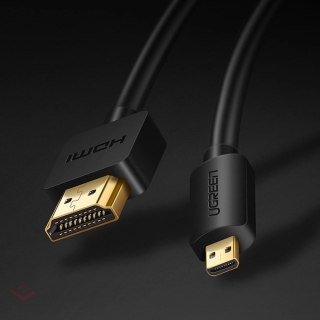 Ugreen kabel przewód HDMI - micro HDMI 19 pin 2.0v 4K 60Hz 30AWG 1,5m czarny (30102)