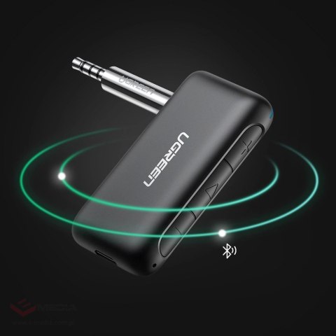 Ugreen odbiornik dźwięku Bluetooth 5.0 audio AUX mini jack do samochodu czarny (70303)