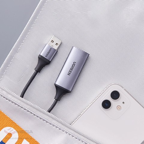 Adapter Ugreen CM489 40189 HDMI (żeński) - USB-A / USB-C (męski) - szary