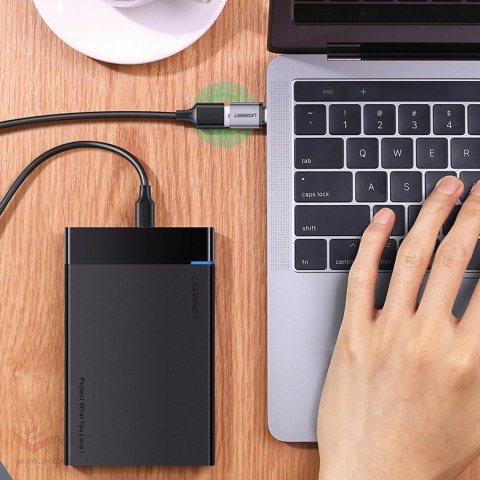 Adapter Ugreen US270 USB-C (męski) / USB-A 3.0 (żeński) ze smyczą - szary