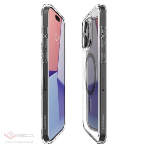 Etui Spigen Ultra Hybrid Mag z MagSafe na iPhone 15 Pro - przezroczysto-szare