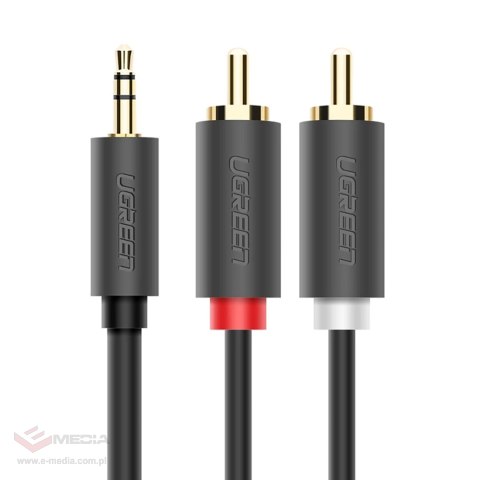 Kabel Ugreen AV102 10772 3,5 mm mini jack (męski) / 2RCA (męski) 1m - szary