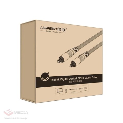Kabel Ugreen AV108 10539 optyczny Toslink/SPDIF 1m - szary