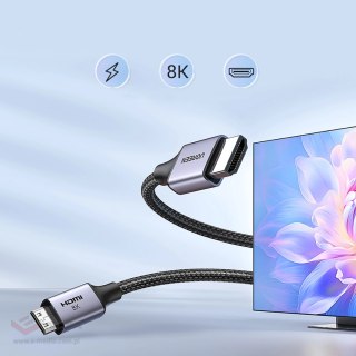 Kabel Ugreen HD163 15514 mini HDMI / HDMI 2.1 8K 1m - szary