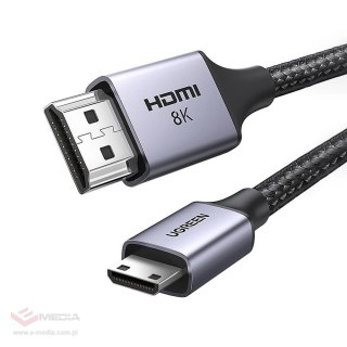 Kabel Ugreen HD163 15515 mini HDMI / HDMI 2.1 8K 2m - szary