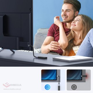 Kabel Ugreen HD165 HDMI (męski) / HDMI (żeński) 8K 0.15m - szary