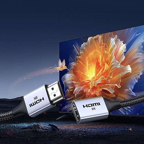 Kabel Ugreen HD165 HDMI (męski) / HDMI (żeński) 8K 0.15m - szary