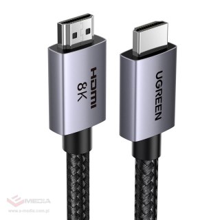 Kabel Ugreen HD171 25910 ze złączami HDMI 2.1 8K certyfikowany 2 m - szary