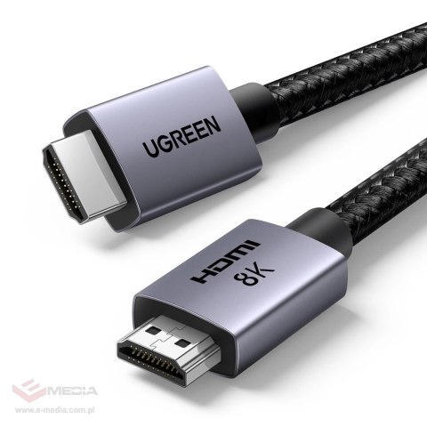 Kabel Ugreen HD171 25910 ze złączami HDMI 2.1 8K certyfikowany 2 m - szary