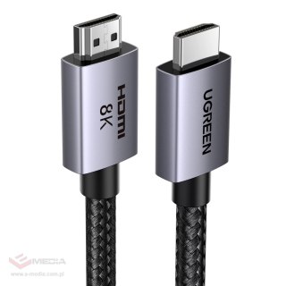 Kabel Ugreen HD171 35376 ze złączami HDMI 2.1 8K certyfikowany 5 m - szary