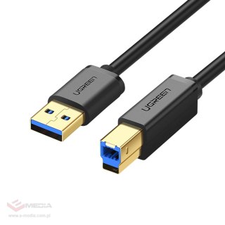 Kabel Ugreen US210 30753 do drukarki USB-A 3.0 / USB-B 5Gbps 1m - czarny