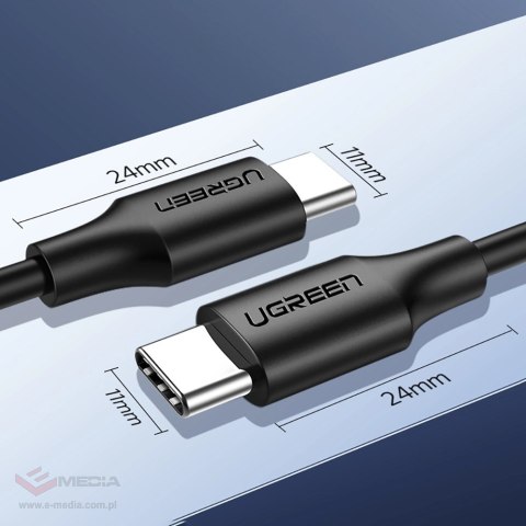 Kabel Ugreen US286 USB-C - USB-C 3A 480Mb/s 3m - czarny