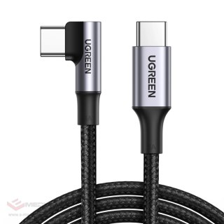 Kabel Ugreen US334 70645 USB-C (kątowy) / USB-C (prosty) 100W PD 2m - czarny