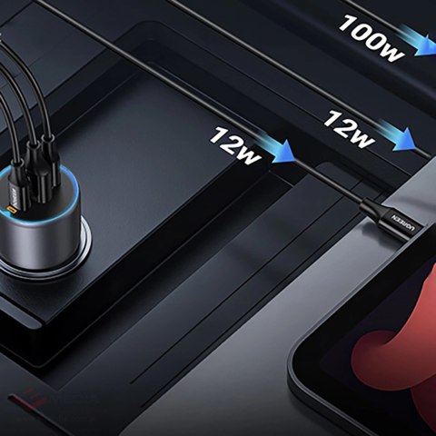 Ładowarka Ugreen EC705 samochodowa 130W 2x USB-C 1x USB-A - szara