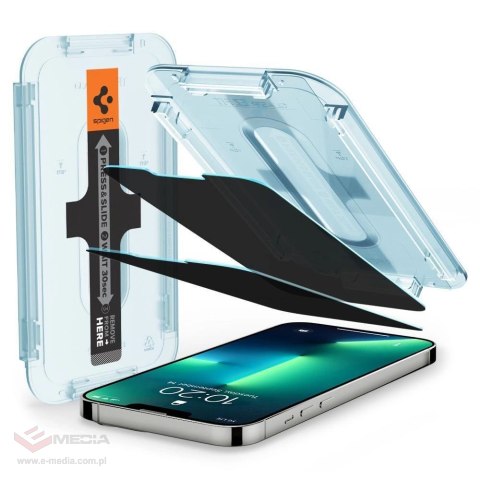 Szkło hartowane Spigen Glas.tR EZ Fit Privacy na iPhone 13 / 13 Pro / 14 - 2 szt.