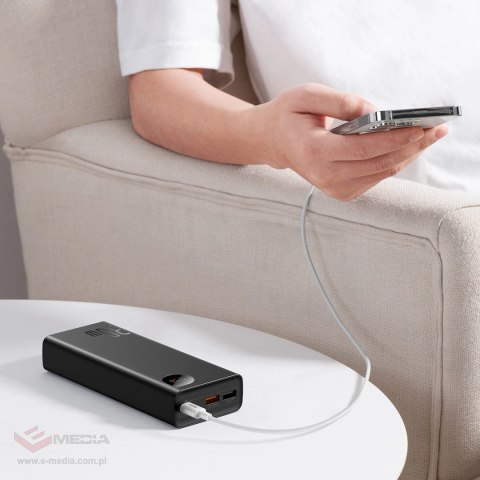 Baseus Adaman powerbank 20000mAh 30W czarny + kabel USB Typ C (PPAD030001)