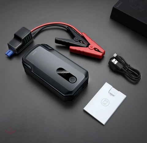 Baseus powerbank Power Starter Jump Starter urządzenie rozruchowe booster 20000mAh 12V (2000A / 1000A) + kable krokodylki czarny