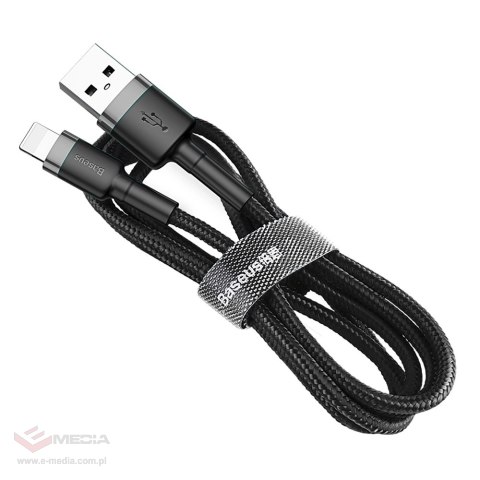 Kabel Baseus Cafule USB-A / Lightning 2.4A QC 3.0 1 m - czarno-szary