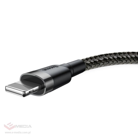 Kabel Baseus Cafule USB-A / Lightning 2.4A QC 3.0 1 m - czarno-szary