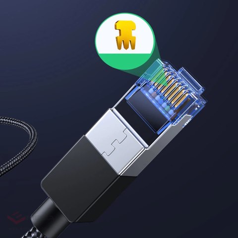 Kabel Ugreen NW153 Ethernet RJ45 Cat8 miedziany rdzeń 1.5m - czarny