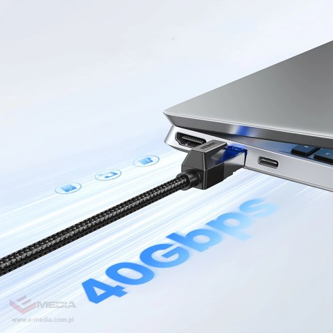 Kabel Ugreen NW153 Ethernet RJ45 Cat8 miedziany rdzeń 1.5m - czarny