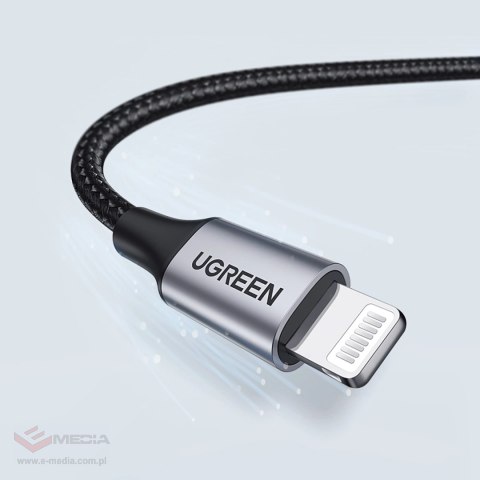 Kabel Ugreen US199 60158 USB-A / Lightning MFi 2m - czarny