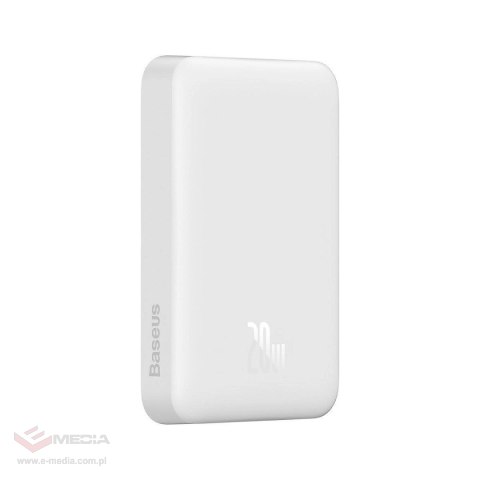 Powerbank Baseus Magnetic Mini 10000mAh USB-C PD 20W / MagSafe 15W - biały + kabel USB-C