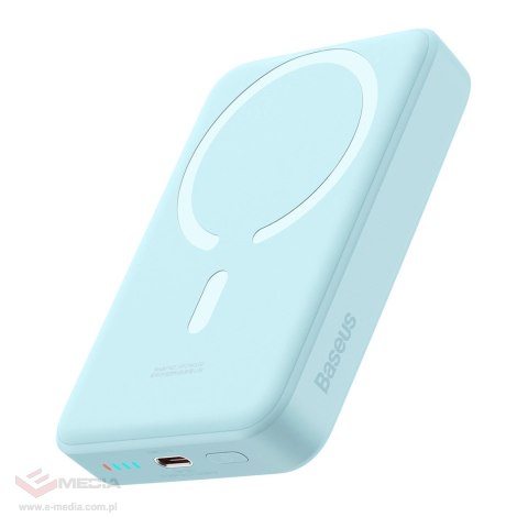 Powerbank Baseus Magnetic Mini indukcyjny 10000mAh 30W - niebieski + kabel USB-C - USB-C