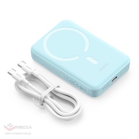 Powerbank Baseus Magnetic Mini indukcyjny 10000mAh 30W - niebieski + kabel USB-C - USB-C