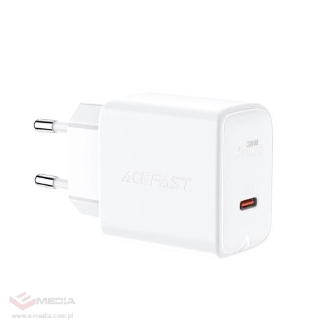 Acefast ładowarka sieciowa GaN USB Typ C 30W, PD, QC 3.0, AFC, FCP biały (A21 white)