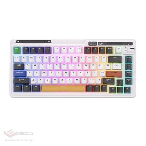 Bezprzewodowa klawiatura mechaniczna Royal Kludge KZZI K75 pro RGB, Eternity Switch (czarno-biała)