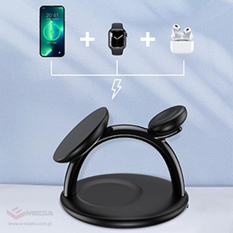 Choetech indukcyjna stacja ładująca 3w1 iPhone 12/13/14, AirPods Pro, Apple Watch czarny (T587-F)