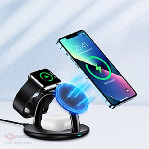 Choetech indukcyjna stacja ładująca 3w1 iPhone 12/13/14, AirPods Pro, Apple Watch czarny (T587-F)