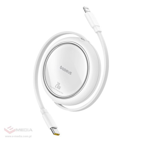 Kabel Baseus Free2Pull zwijany USB-C / Lightning 20W 1m - biały