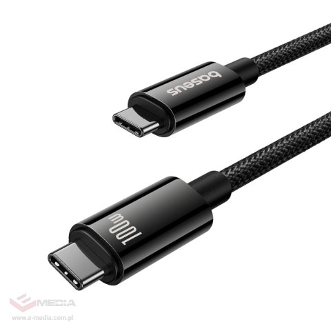 Kabel Baseus Tungsten Gold USB-C 3.2 / USB-C 3.2 100W 4K 60Hz 1.5m - czarny