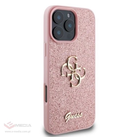 Etui Guess Fixed Glitter Big 4G na iPhone 16 Pro Max - różowe