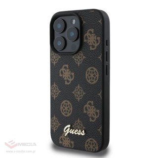 Etui Guess Peony Script MagSafe na iPhone 16 Pro - czarne