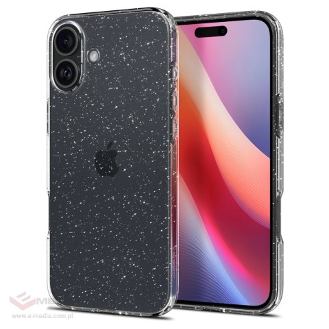 Etui Spigen Liquid Crystal na iPhone 16 Plus - przezroczysto-brokatowe