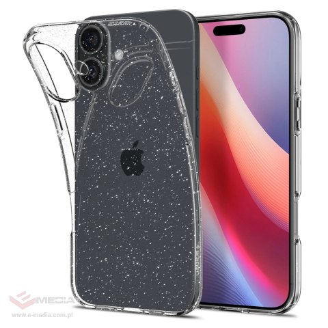 Etui Spigen Liquid Crystal na iPhone 16 Plus - przezroczysto-brokatowe