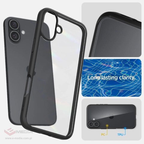 Etui Spigen Ultra Hybrid na iPhone 16 Plus - czarny mat