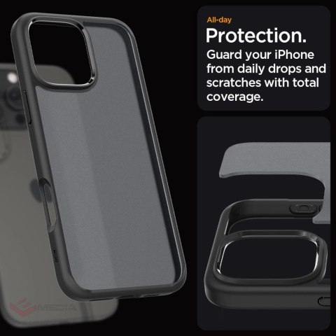 Etui Spigen Ultra Hybrid na iPhone 16 Pro - czarne