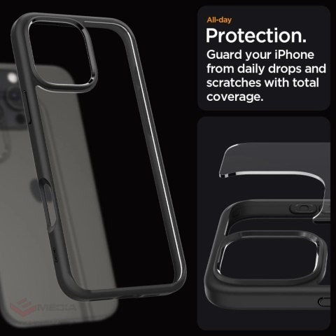 Etui Spigen Ultra Hybrid na iPhone 16 Pro - czarny mat