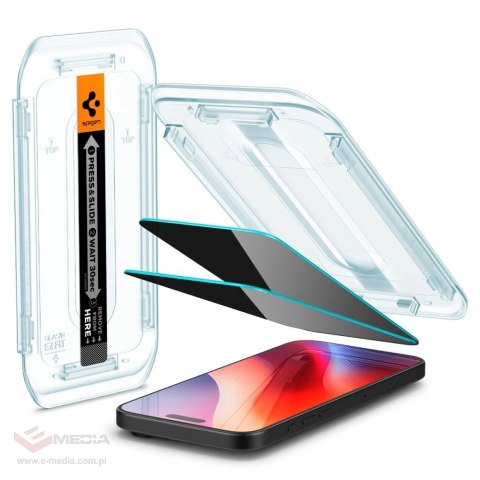 Szkło hartowane Spigen Glas.tR EZ Fit Privacy na iPhone 16 Pro Max - 2 szt.