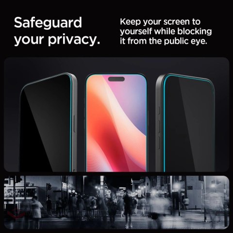 Szkło hartowane Spigen Glas.tR EZ Fit Privacy na iPhone 16 Pro Max - 2 szt.