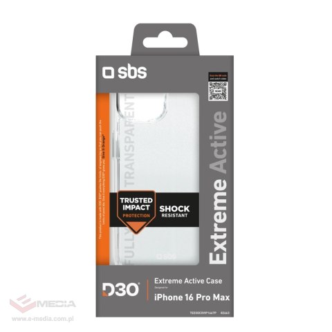 Etui SBS Extreme Active D3O do iPhone 16 Pro Max - przezroczyste