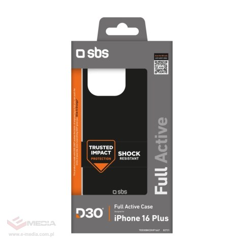 Etui SBS Full Active D3O do iPhone 16 Plus - czarne