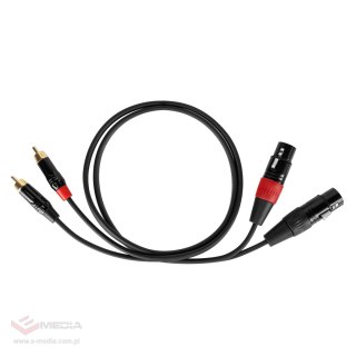 Kabel połączeniowy Cabletech XLR - 2RCA 1m