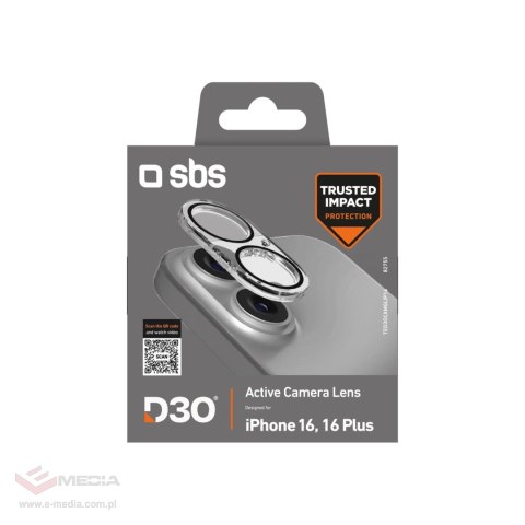 Szkło hartowane SBS Active Camera Lens D3O na aparat do iPhone 16 / 16 Plus